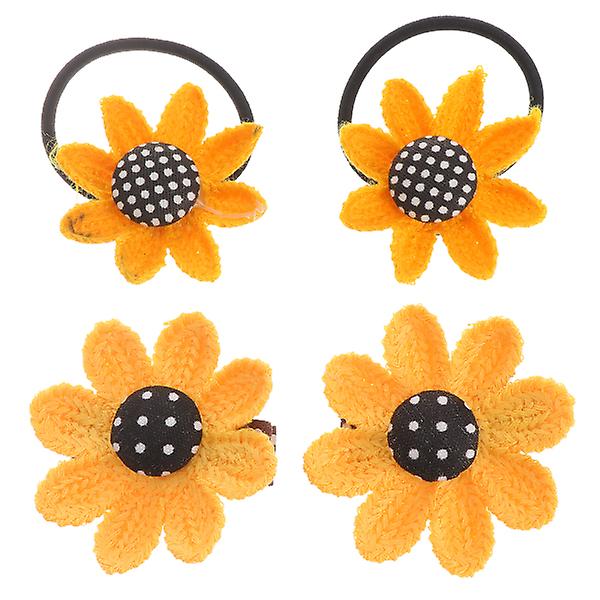 4 Pcs Cute Hair Clips Women Sunflower Hairpin Hair Clamp Sunflower Headband Scrunchy Baby Sunflowe Hair ClipsM