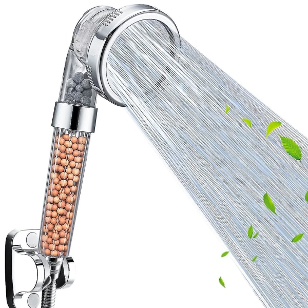 Duschhuvud, jonfilter Filtrering Högtrycksvattenbesparande 3-lägesfunktion Spray Handduschmunstycken för torr