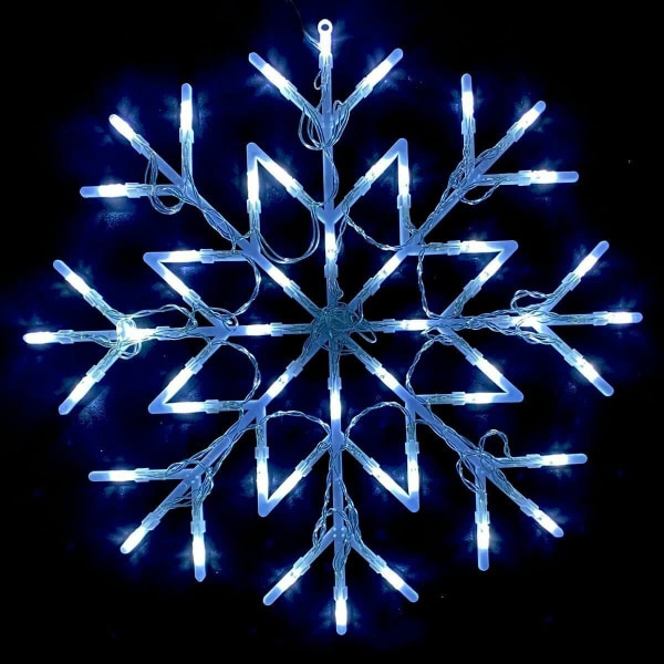 LED-valaistu lumihiutale/tähti jouluikkunan siluetti