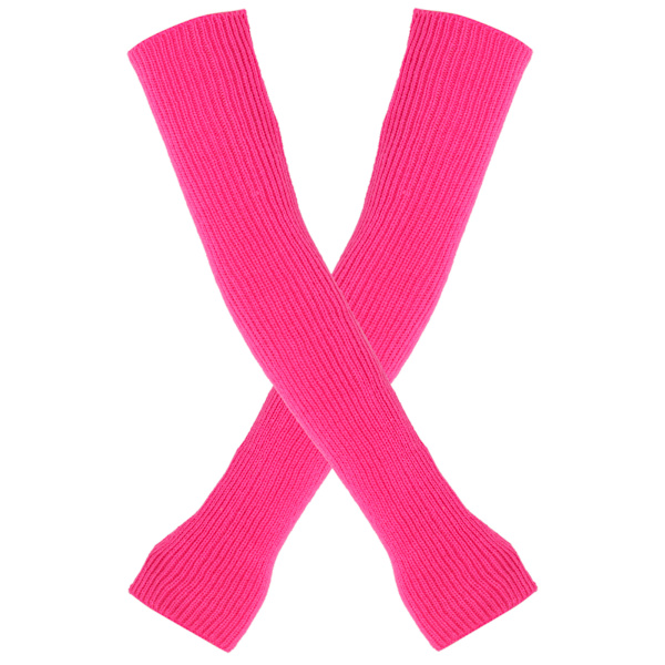 Kåshe-blandede armuvarmere, vinterfingerløse hansker, strikkede votter, håndleddsvarmere med tommelhull for kvinner Rose red One size fits all