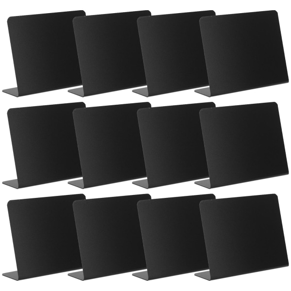 12st Mini svarta tavla skyltar Liten tavla skylt Bordsskiva raderbar anslagstavla för bordsnummerB Black 10x7.5cm