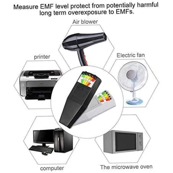 5 Led Emf Meter Field Detector Spøgelsesjagt Paranormal Udstyr Tester tæller med batteri Emf Meter strålingsdetektor (1 stk, tilfældig farve)