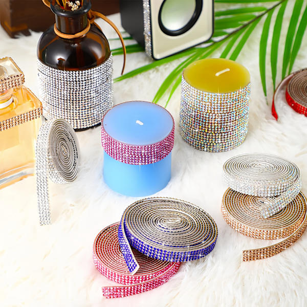RY-Kristall Strass Diamantrulle Självhäftande Papper DIY Bil Dekoration Dekal Glitter Strass Kristall Dekal Hantverksdekoration