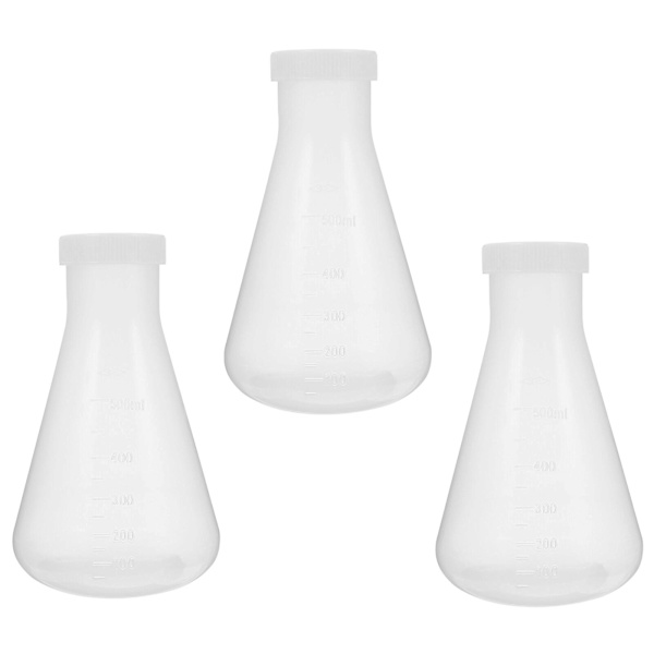3 stk. Plastik Erlenmeyer Kolbe Transparent Videnskabelig Kolbe Praktisk Konisk Kolbe Transparent 17X10CM transparent 17X10CM
