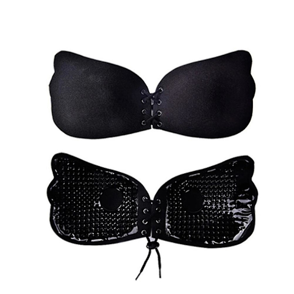 Kesä Sexy Push Up -nauhaolkaimeton rintaliivi C-kuppi Silikoninen itseliimautuva näkymättömät rintaliivit (musta)BlackC Black C