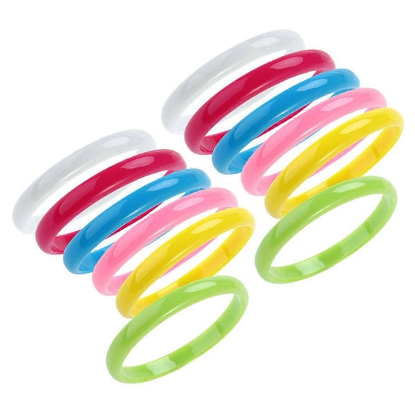 RYI)12 st/set Mode Plast Armringar Slumpmässig Färg Armband för Kvinnor Barn Dekoration Användning