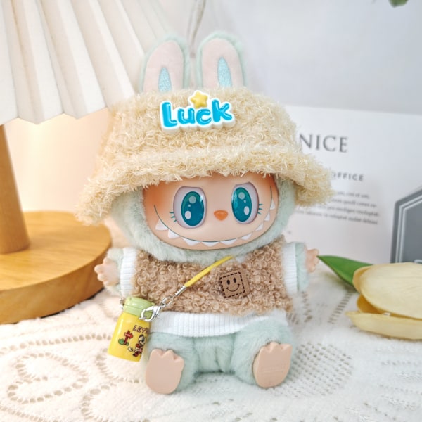 /RYI/ Mini-vaatteet Labubulle Setti Pehmoiset Labubu-vaatteet Söpö Hattu- ja Vaatesetti Labubu-vaatteet 29 as color(no doll)