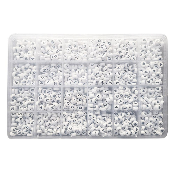 1350 stk 24-gitter Plastbogstaver Perler Aflange Bogstavperler Til Smykkefremstilling DIY Tilbehør