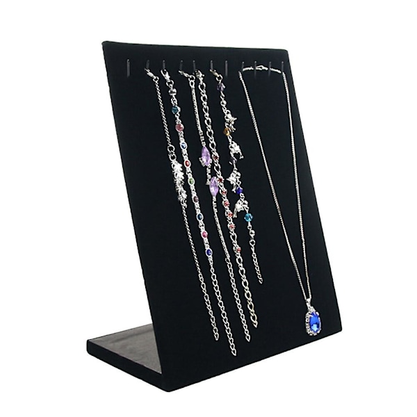 Halskjede Kjede Armbånd Display Stativ Showcase Smykkeholder Display Organizer (svart) - Liten Størrelse Black S