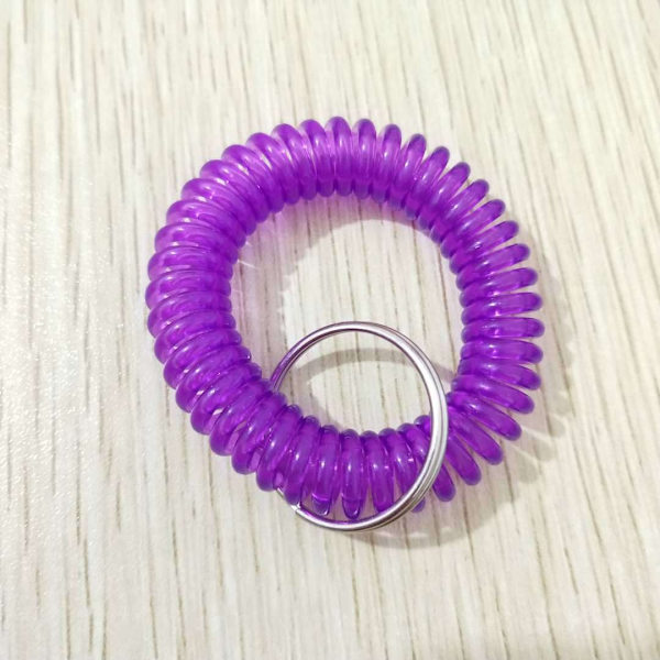 Forår Fleksibel Spiral Håndleds Spole Håndleds Bånd Nøgleholder Nøglering til Sauna, Pool, Gym Plastik Spiral til Telefonlinjer