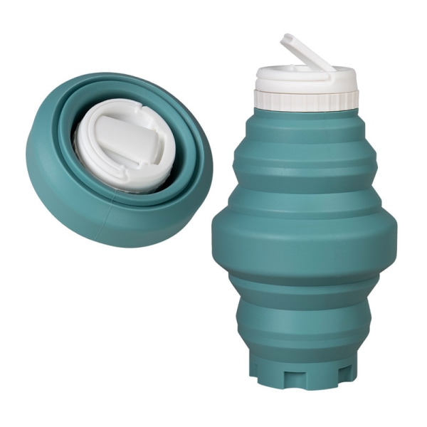 Kokoontaittuva vesipullo, Flip-Top kansi | Erittäin pakattava, matkustamiseen sopiva, elintarvikekäyttöinen silikoni 550 ml vihreä