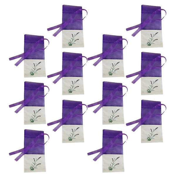 12 stk. Gennemsigtige Gaveposer Tørrede Lavendelposer Små Gaveposer Tomme Lavendelposer Lavendelpose Purple 15x7.2x0.2cm