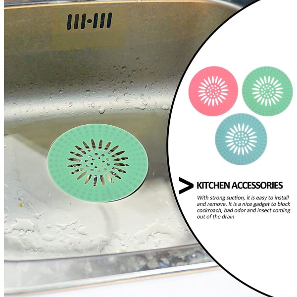 Silikoninen pesualtaan siivilä muotoinen pesualtaan cover kylpyamme suihku keittiön tyhjennyskansi tyhjennystulppa tulppa ammeeseen kylpyhuone keittiöön (6 kpl)