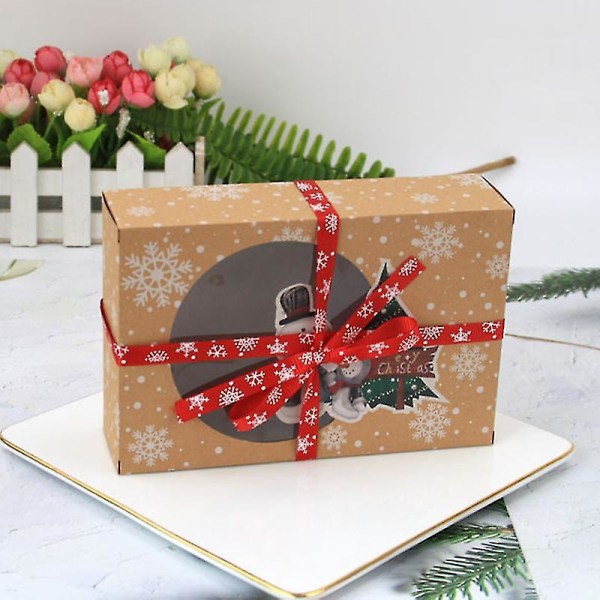 24 st julgodisboxar Presentboxar Muffinboxar Med Fönster Papper Jul DIY Presentkaka