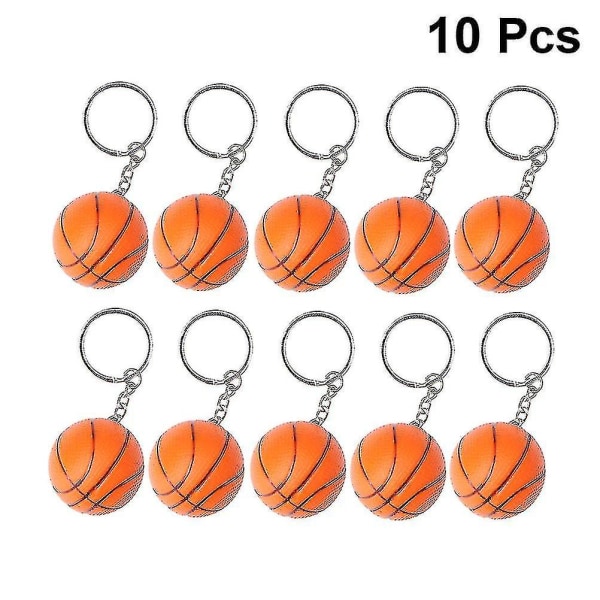 10 st Mini Basketboll Nyckelring Kreativa nyckelringar Souvenirhänge För spelare Atleter Pojkar Lagkamrater (orange)