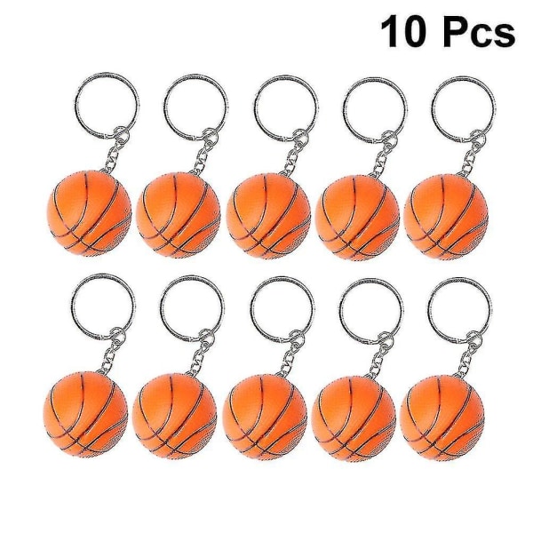 10 stk Mini Basketball Nøglering Kreative Nøgleringe Souvenir Vedhæng Til Spillere Atleter Drenge Holdkammerater (orange)