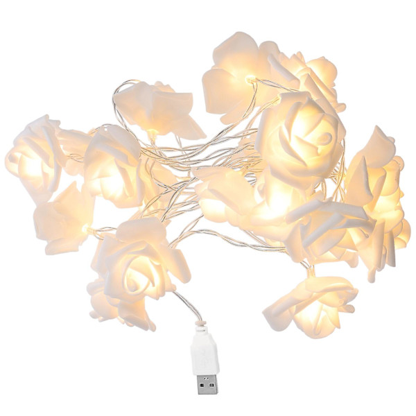 LED-ulkovalot Jouluvalot Keijuvalot LED-simulointiruusuvaloketju W White 300x5x5cm