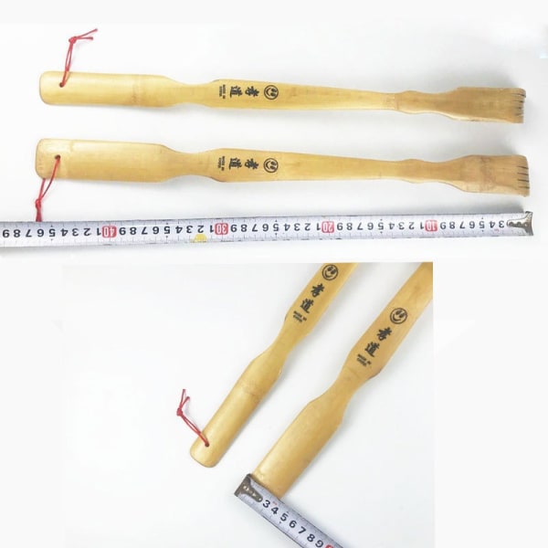 Självterapeutisk bambu ryggskrapa för vuxna män kvinnor, självbehandling av trä rygg kliande artefakt (18,5 tum) 5 st