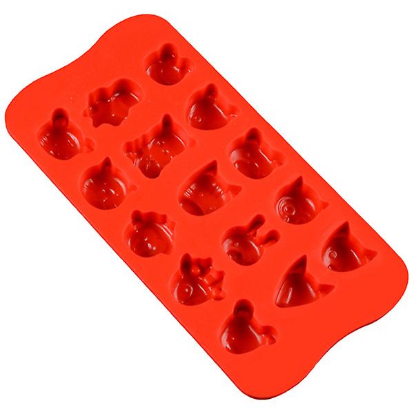 15 kapacitet tecknad silikon choklad molds molds (slumpmässig färg)