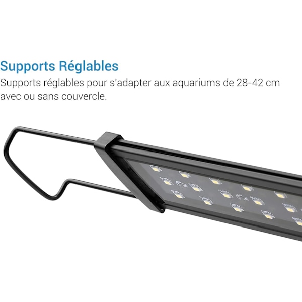 Slimled Akvarium LED Lyslist, Ferskvannsakvarium Belysning, Hvite Akvariumlys Med Enkanalskontroller, 28-42cm, 16w, 1440lm