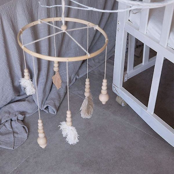 2 kpl DIY-puinen kehyssetti, liikkuva tuulipeli, puinen liikkuva ripustus sänkyyn