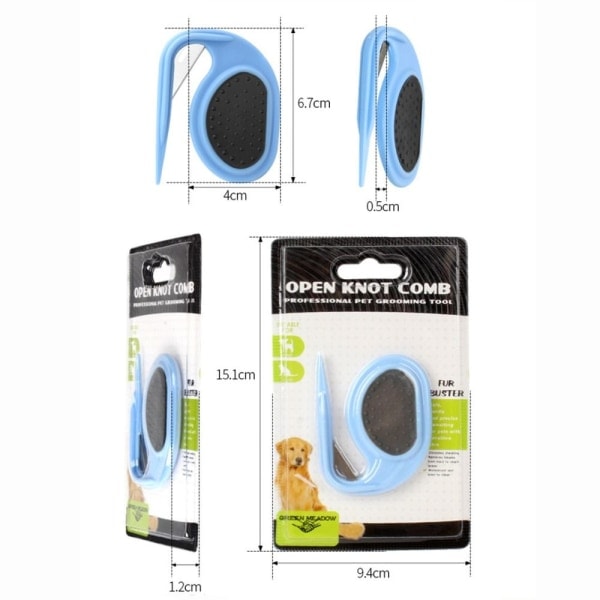 Pet Comb Dog Open Knot Comb BLUE blå