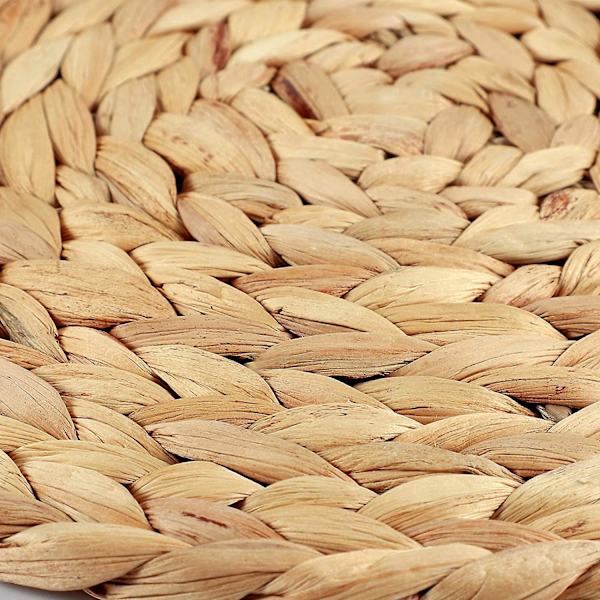 6 kpl 30 cm pöytäliinoja vesihyasintista, pyöreät, korkealaatuiset käsintehdyt, lämmönkestävät, kudotut, olkiset pöytäliinat