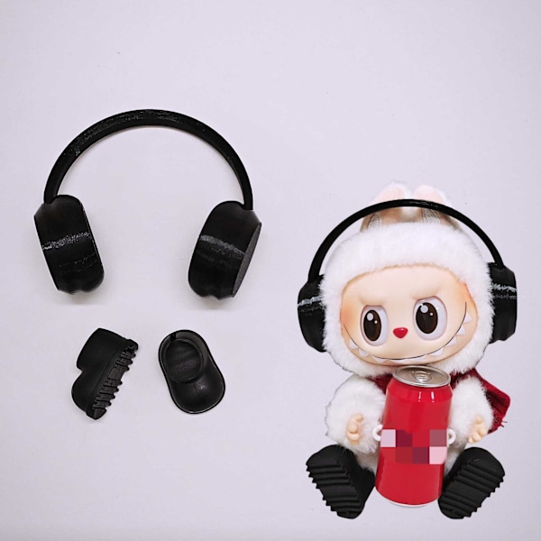 /RYI/Mini Labubu -nuken vaatteet kuulokkeet asusteet 15–17 cm:n Labubulle 10 cm:n puuvillanukelle kuulokemikrofoni kuulokesetti vaatelahja #2