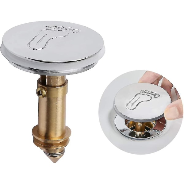 Pop-up Avløp For Bad - Avløp For Massasjebad, Jacuzzi, Solid Krombelagt Messing - 43 Mm