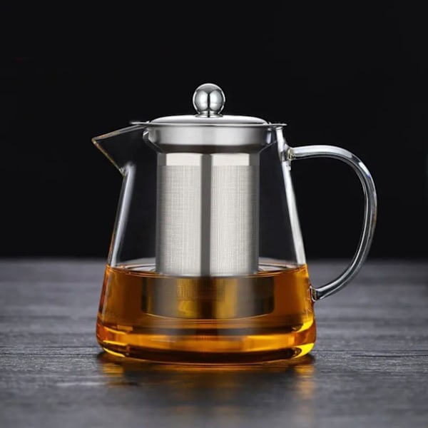950 ml:n borosilikaattilasista valmistettu teekannu, lämmönkestävä neliönmuotoinen lasiteekannu, teesettisuodatin, maito-oolong-teekannu