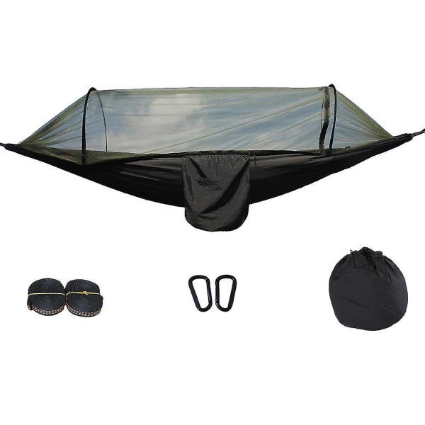 Camping Hængekøje Med Net Kompatibel Med Vandreture Camping Sort