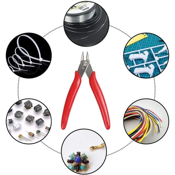 Trådskärare, skärskärare, små sidoklippare, för elektronik, värmetråd, modellsprue, mjuk koppartråd (2 st)