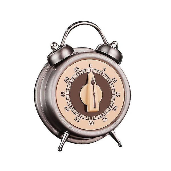 Køkkenur Uden Batteri Mekanisk Timer 60-minutters Visuelt Analogt Timerur Design Rustfrit Stål Nedtællingsur