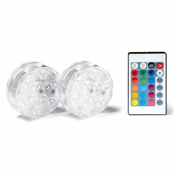 SpotGlo Vandtætte LED-lys med Fjernbetjening RGB Skiftende LED-lys Batteridrevet til Dam Pool Springvand Akvarium