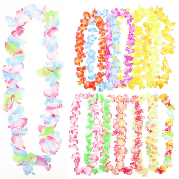 50 kpl Kukkakoristeita Garlandit Koristeluun Havaijilaiset Leis Garland Koristelu Havaiji Kukkakorut Kaulakoru Sim 50pcs