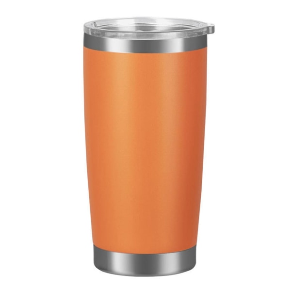 Dobbeltvægget rustfrit stål vakuum ølkrus 20 oz ølkop (orange)