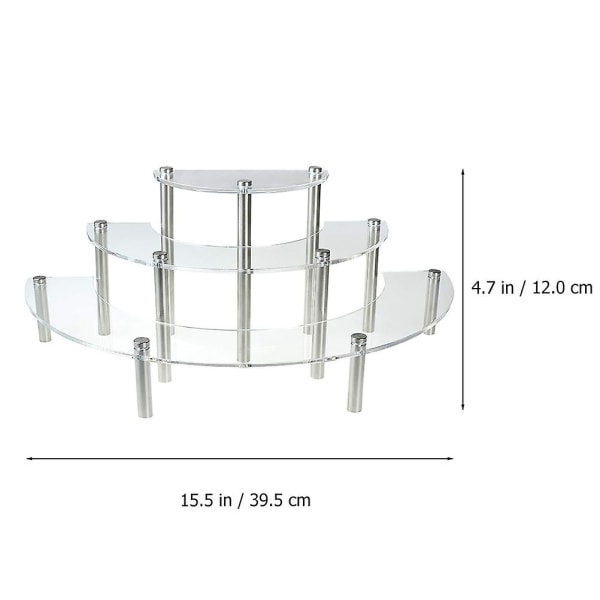 Bryllupskage Stativ Lagdelt Cupcake Stativ Slik Gave Display Stativ Cupcake Servering Fade Kageholder Stativ Transparent 39.5X15.75X12CM Transparent 39.5X15.75X12CM