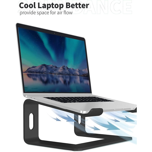 Laptopställ Laptopställ Kompatibelt Med Mac Macbook Pro Air, Ergonomiskt Ställ Kompakt Monteringsfäste För 10-15.6 Tums Laptop, Ls1 Svart