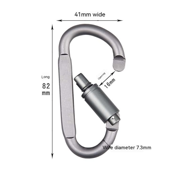 2 stk Karabinhage, Camping Tilbehør, Vandreture, Nøgleringe, Udendørs og Fitness osv., D-Formet Fjederkrog Små Karabinhager til black 2 pcs