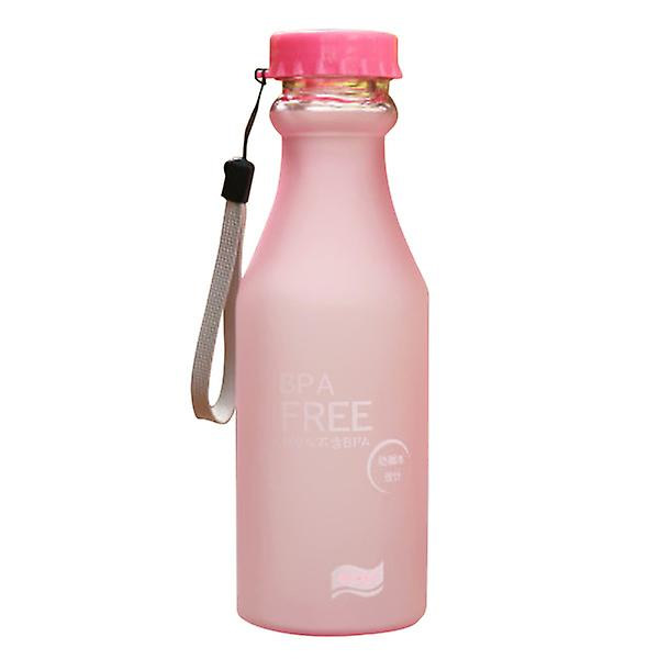 550 ml Plastflaska med Frostad Yta, Osplitterlig, Läckagesäker, BPA-Fri Vattenflaska för Yoga, Löpning, Utomhussporter (Rosa) Rosa 550 ml Pink 550ml