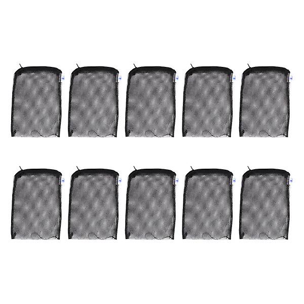 10 stk Fine Hole Filterpose Glidelås Filterpose Kreativ Mesh-pose For Akvarium Fiske Tank (svart, S Black