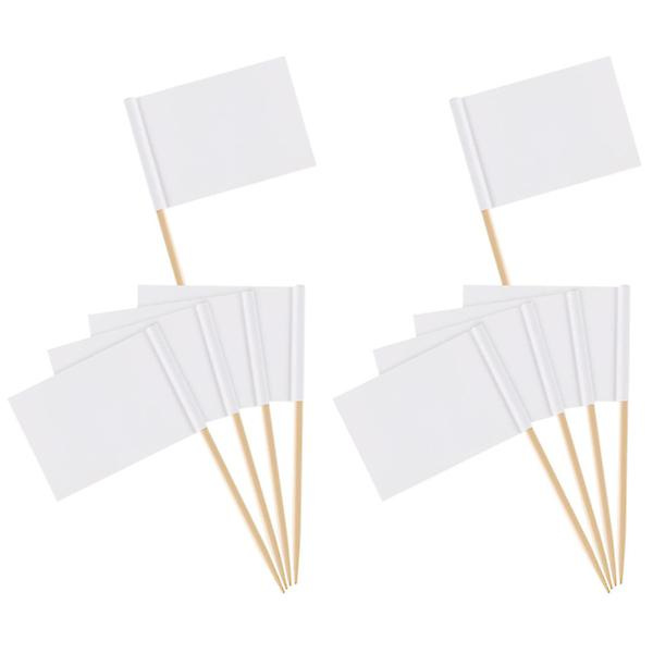 100 kpl/1 Valkoinen Koriste Kupukakku Insertti Deko Paperilippu Poimii Cocktail Tikku Juhlatorttu Kakku Lipun Hammastikku Juhla Tarvikkeet Valkoinen 6.5X3.5CM White 6.5X3.5CM