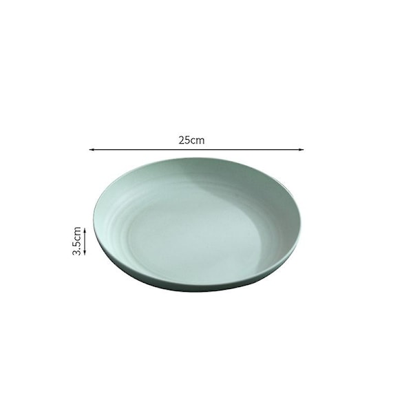 Vehnänolki-kuitulautanen | 4 kpl setti 22,3 cm Biohajoavat terveelliset lautaset/illalliset/menu-lautaset, mikroaaltouuni- ja astianpesukoneenkestävä astiasto - BPA-vapaa & 25 cm 25cm