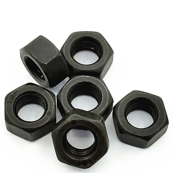 140 st. Svarta kolstålsmuttrar Hex-mutter Brickor Hexagonala muttrar M2-m10