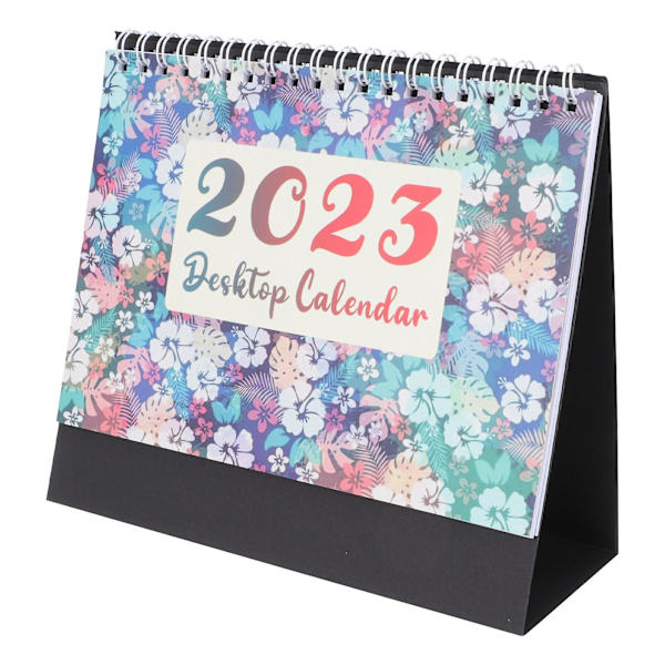 Skrivbords kalender Engelsk utskrift Bordskalender 2023 Månadskalender Prydnad Kontorsmaterial Blå 19,7x17,7cm Blue 19.7x17.7cm