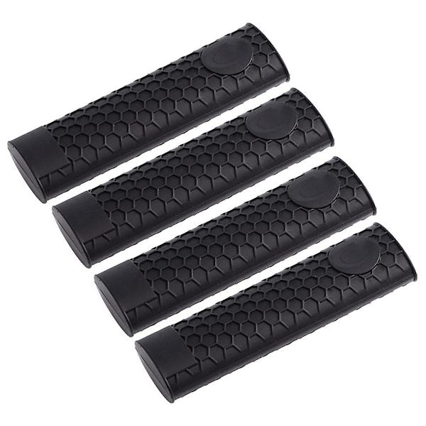 4 stk Silikon Grytehåndtak Holder Varmebestandig Deksel Sklisikkert Grytehåndtak Hylse (svart) 15*5*3c 15*5*3cm