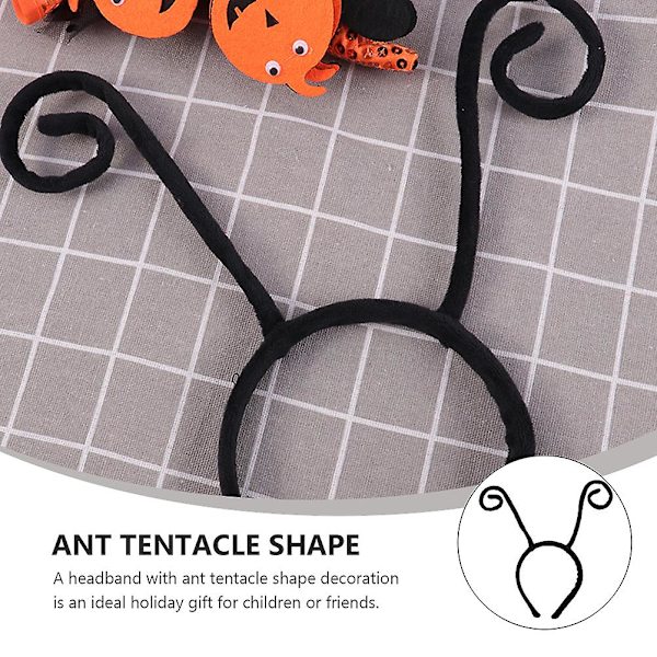 6 stk. Voksengaver Halloween Hårtilbehør Insekt Antenne Pandebånd Halloween Pandebånd Halloween Hovedbeklædning Sort 23x25cm Black 23x25cm