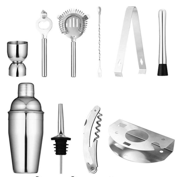 12st rostfritt stål Cocktail Shaker Professionell Bartender Verktyg Dryck Mixer Kit För Bar Restaurang Cocktail Shaker Bar Tillbehör Mixer 550ml