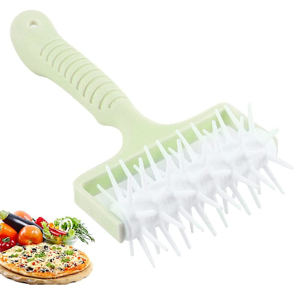 Pizza Hul Puncher Håndholdt Hjemmekøkken Cookie Rulle Brød Nål Kage Tærte Fremstillingsværktøjer (1 stk, Grøn)