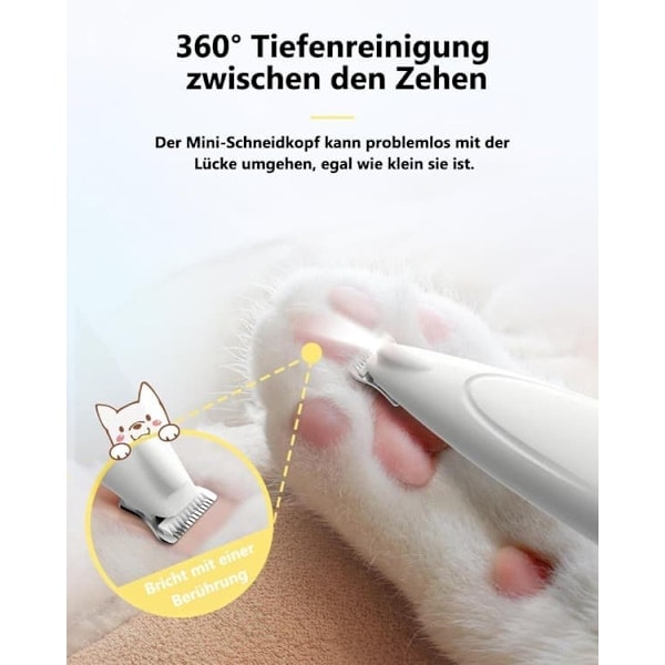 Johdoton Kynsileikkuri Koirille, LED-Näyttö, Hiljainen, 20 mm Terä, USB-C, 4 Lisätarviketta, Koiran Trimmeri / Kynsileikkuri - Trimmeri Tassuille_RY